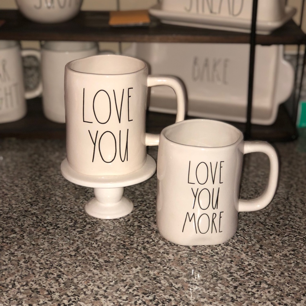 Rae Dunn “LOVE YOU/ LOVE YOU MORE” mug set